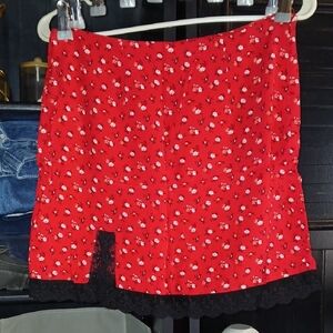 Forever 21 Red Floral Mini Skirt